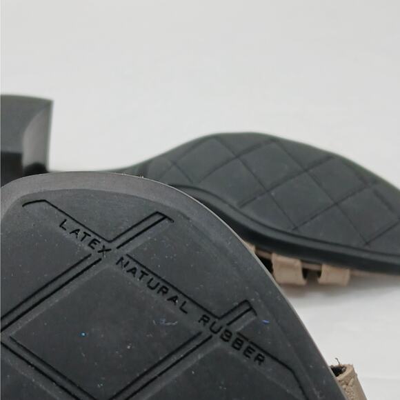 Munro Hallie Strappy Sandal Womens 6M Taupe . Metallic Leather Block Heel Shoes - Picture 8 of 10